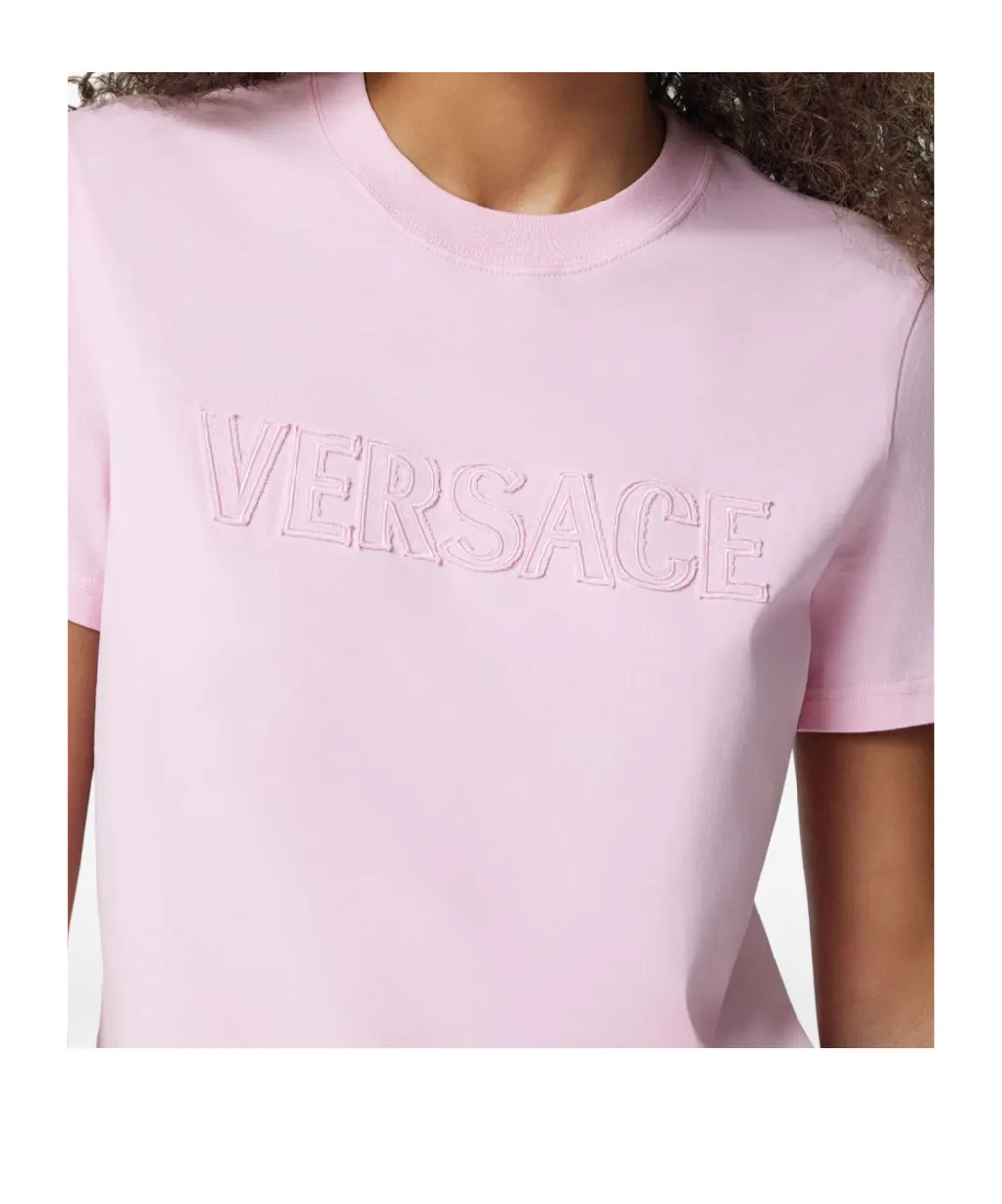 Versace Logo-Appliqu Crewneck T-Shirt