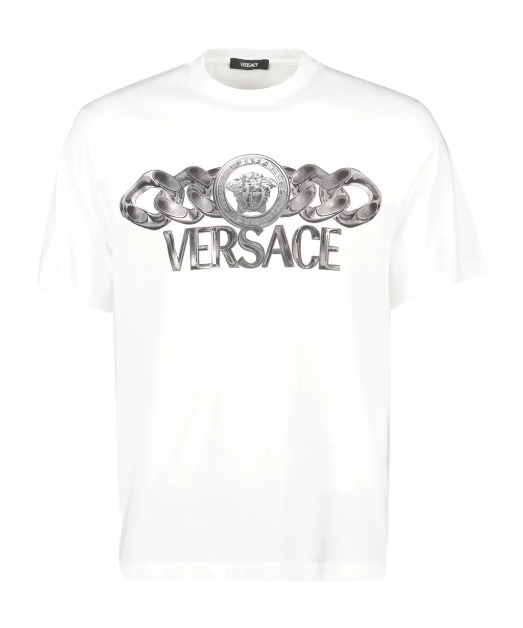 Versace Logo-Printed Crewneck T-Shirt