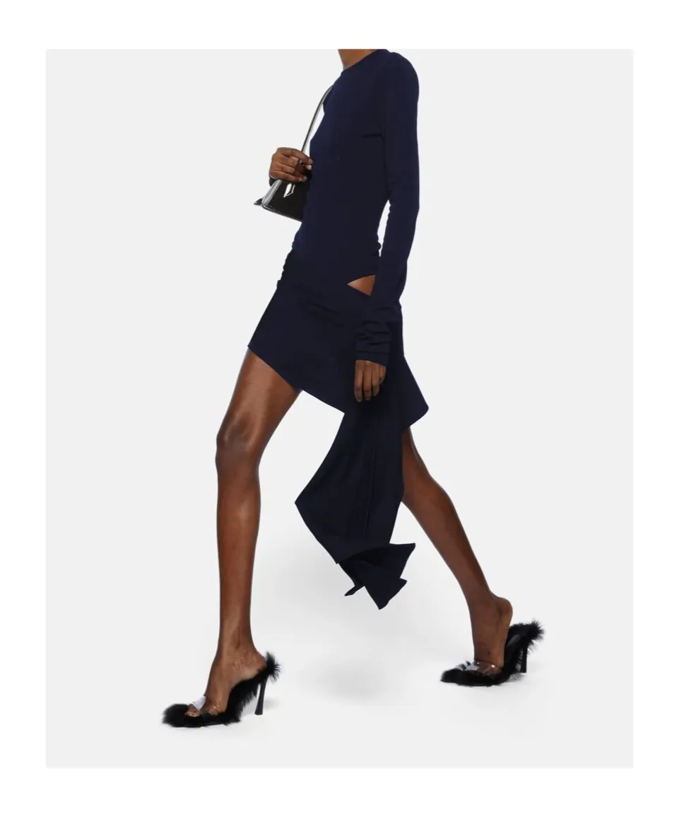 The Attico Asymmetric Hem Mini Dress