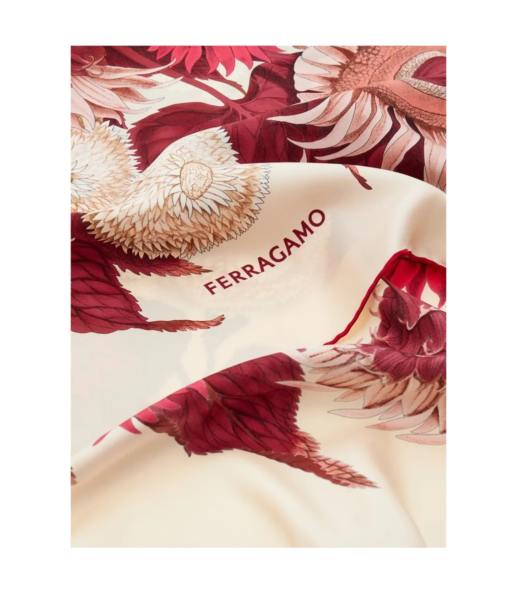 Sunflower Printed Silk Scarf