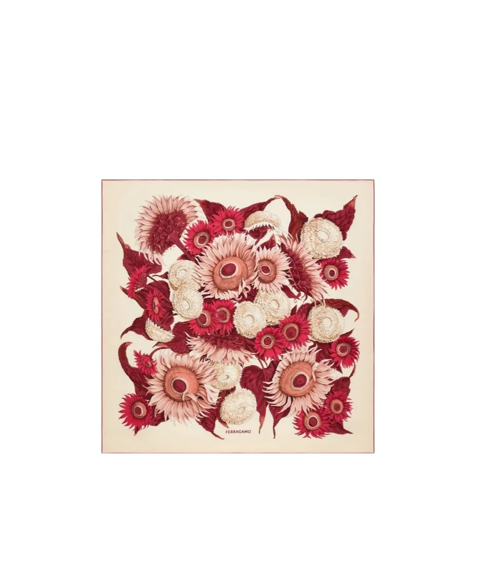 Sunflower Printed Silk Scarf
