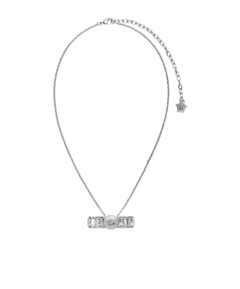 Versace Medusa-Pendant Embellished Necklace