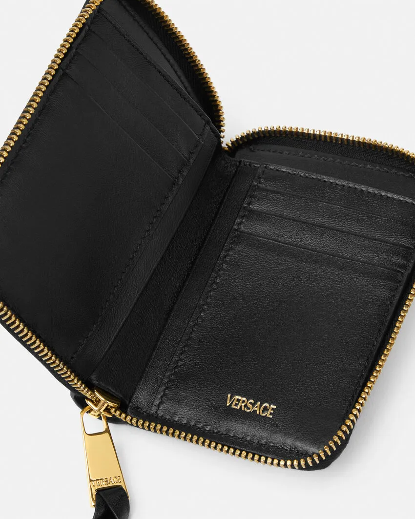 Versace Logo-Lettering Zipped Wallet