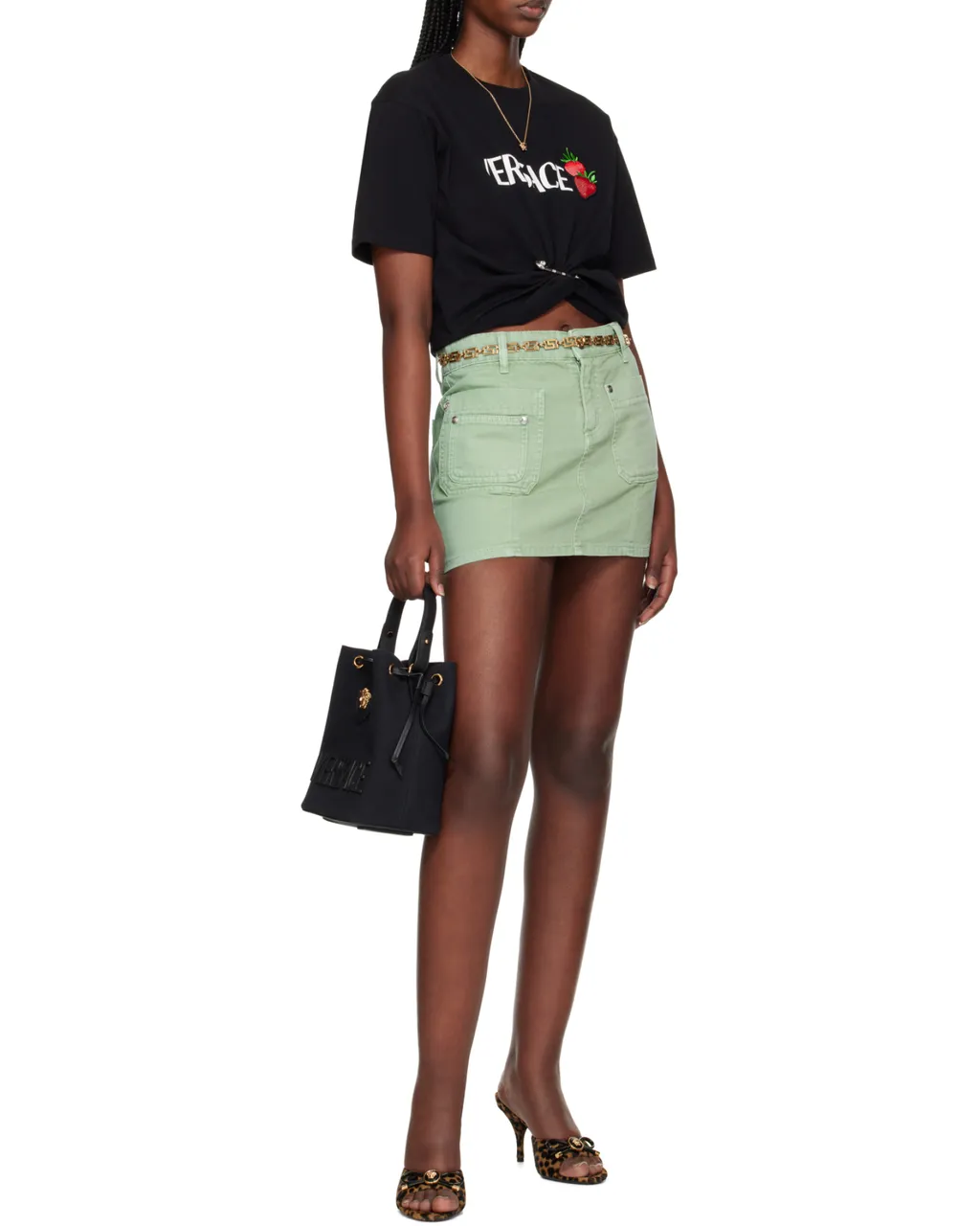 Versace La Medusa Drawstring Bucket Bag