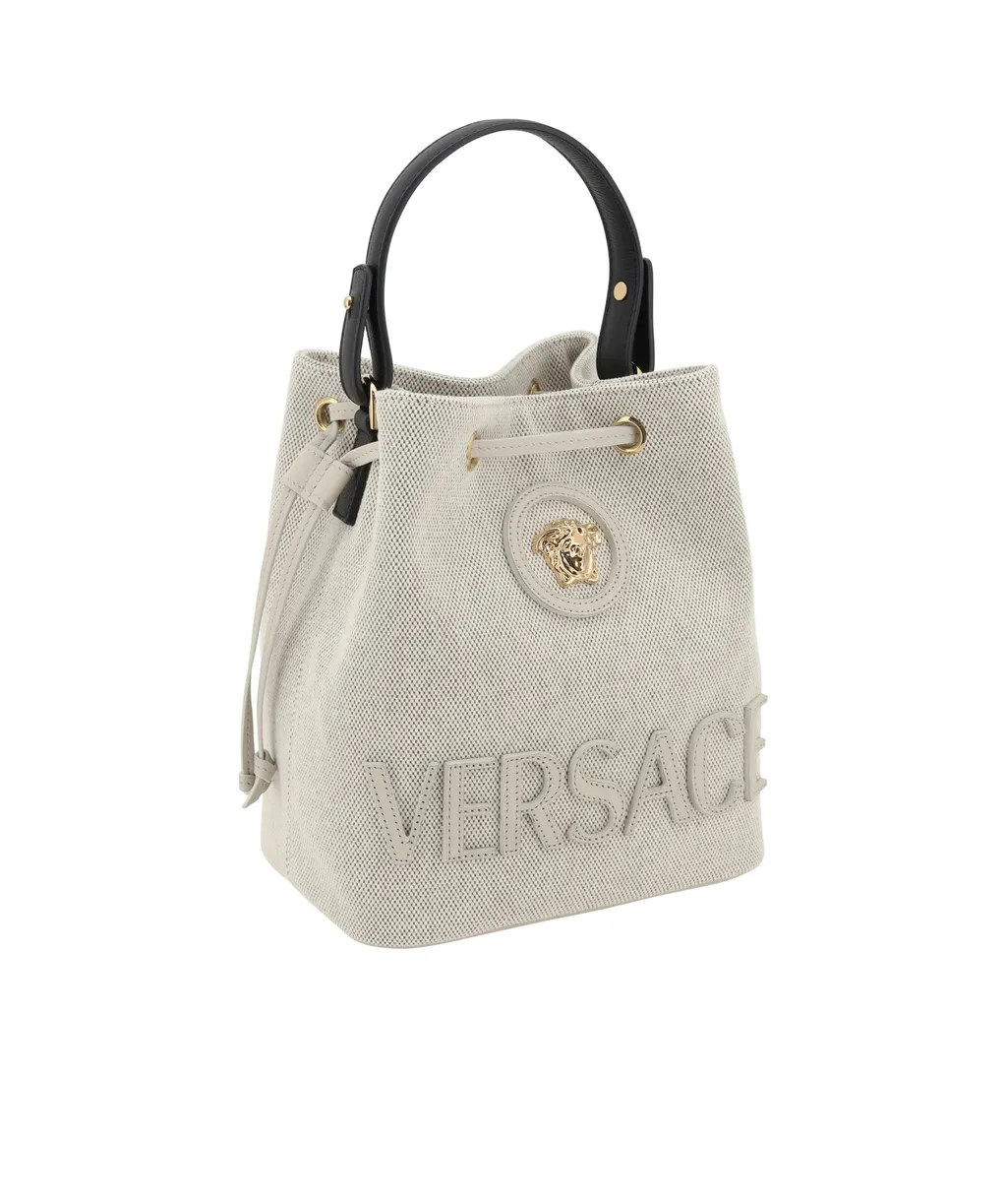 Versace Medusa-Plaque Drawstring Bucket Bag