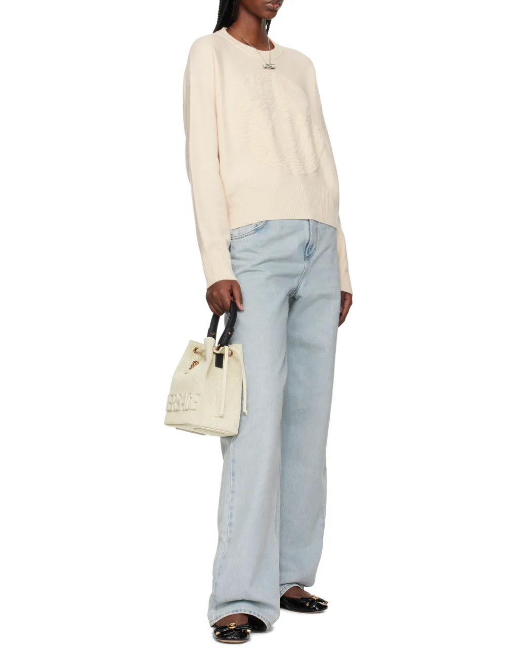 Versace Medusa-Plaque Drawstring Bucket Bag