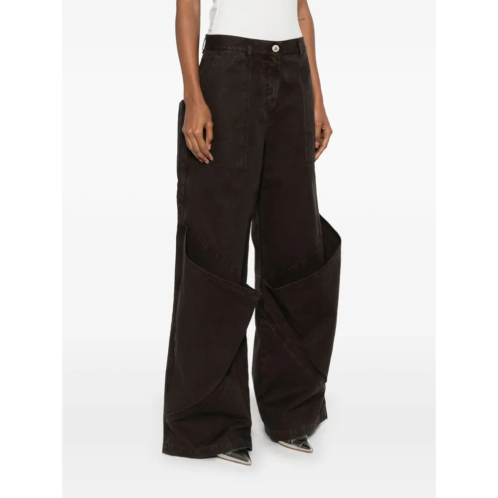 The Attico Panelled Wide Leg Trousers