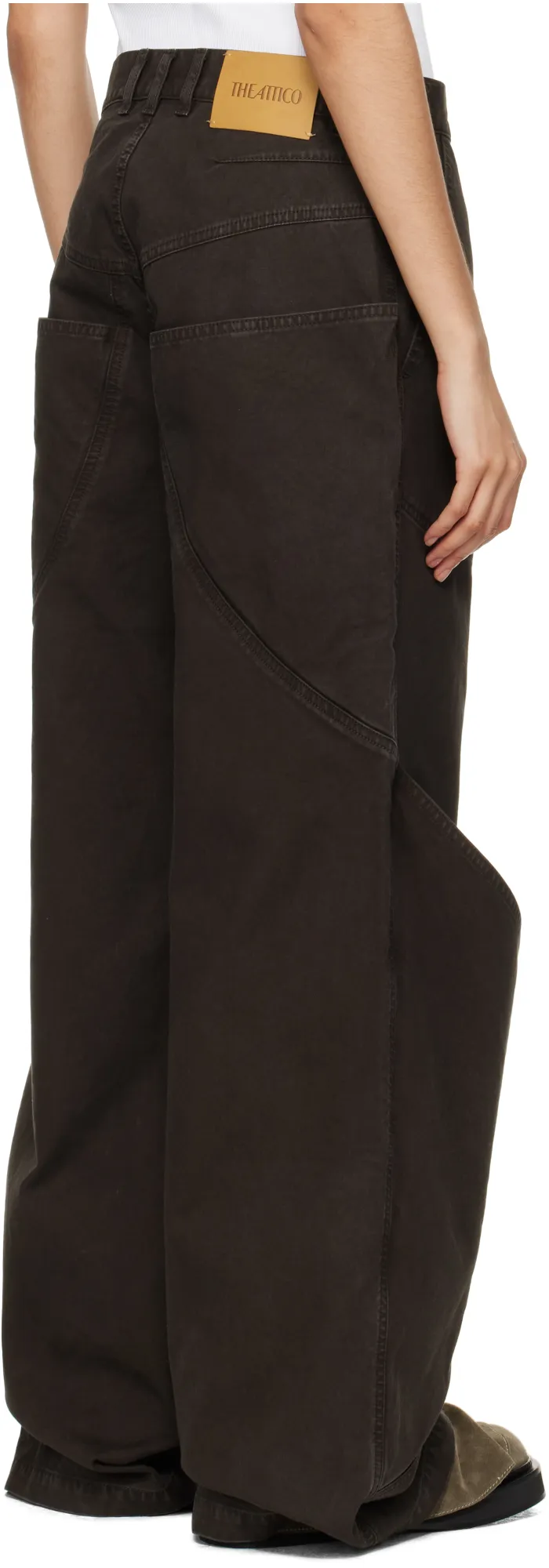 The Attico Panelled Wide Leg Trousers