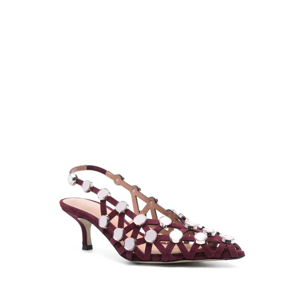 The Attico Grid Slingback Pumps