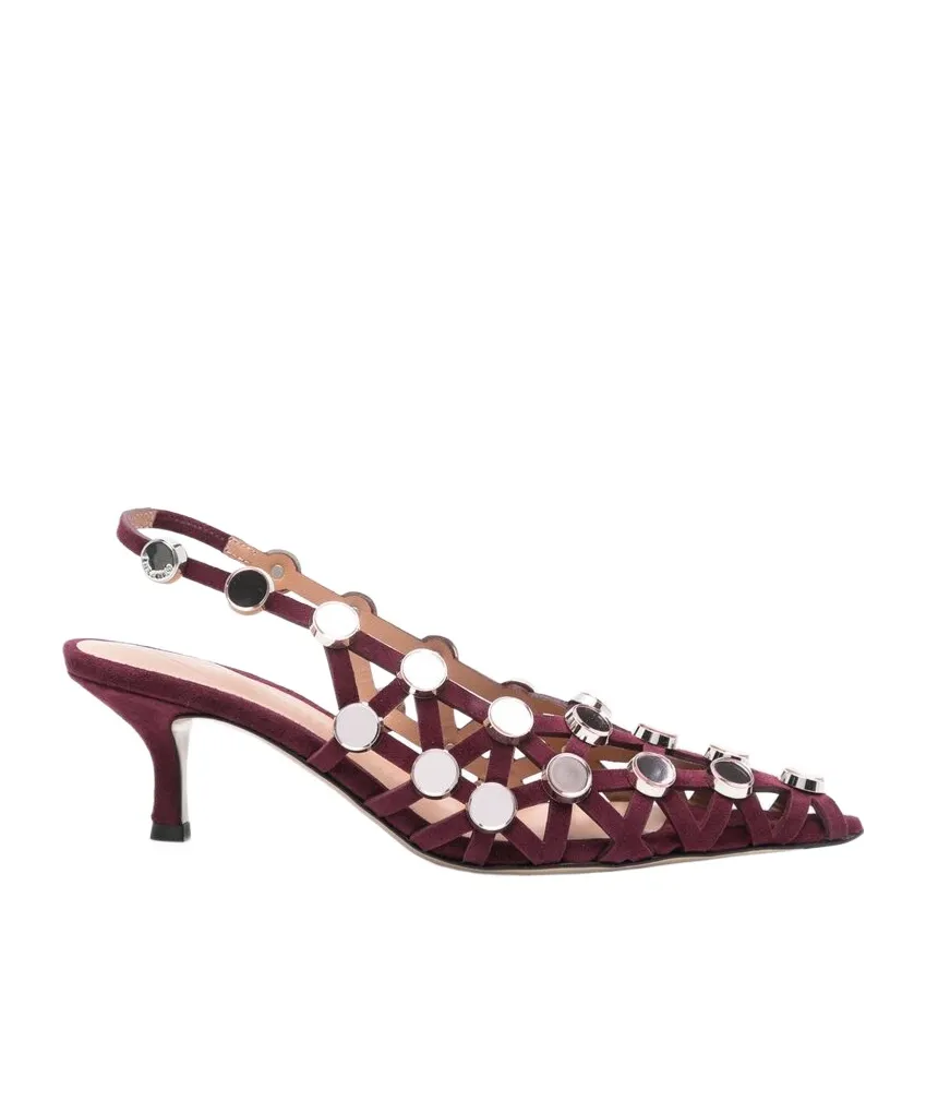 The Attico Grid Slingback Pumps
