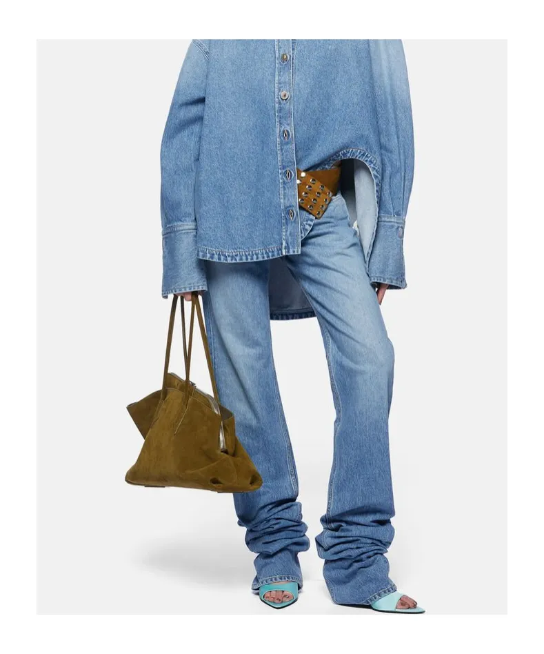 The Attico Logo Patch Long Jeans