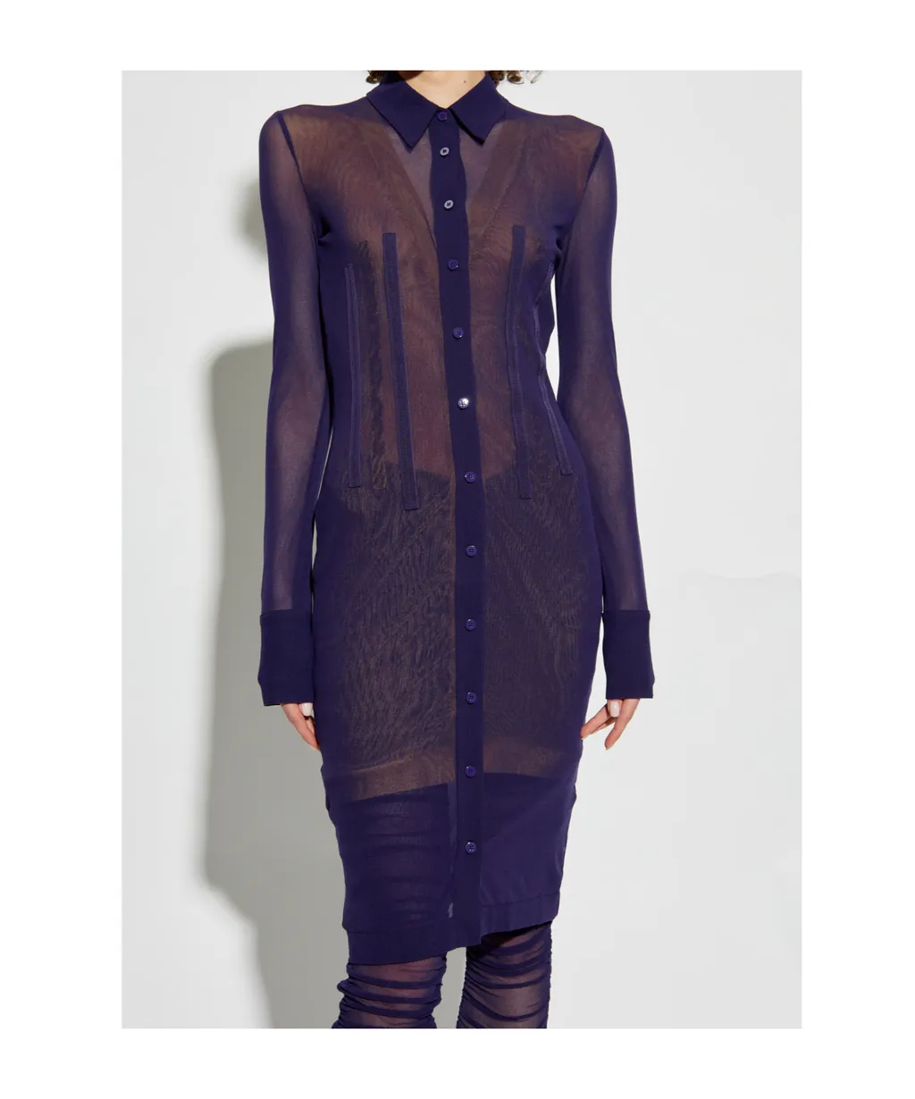 The Attico Semi-Sheer Shirt Dress