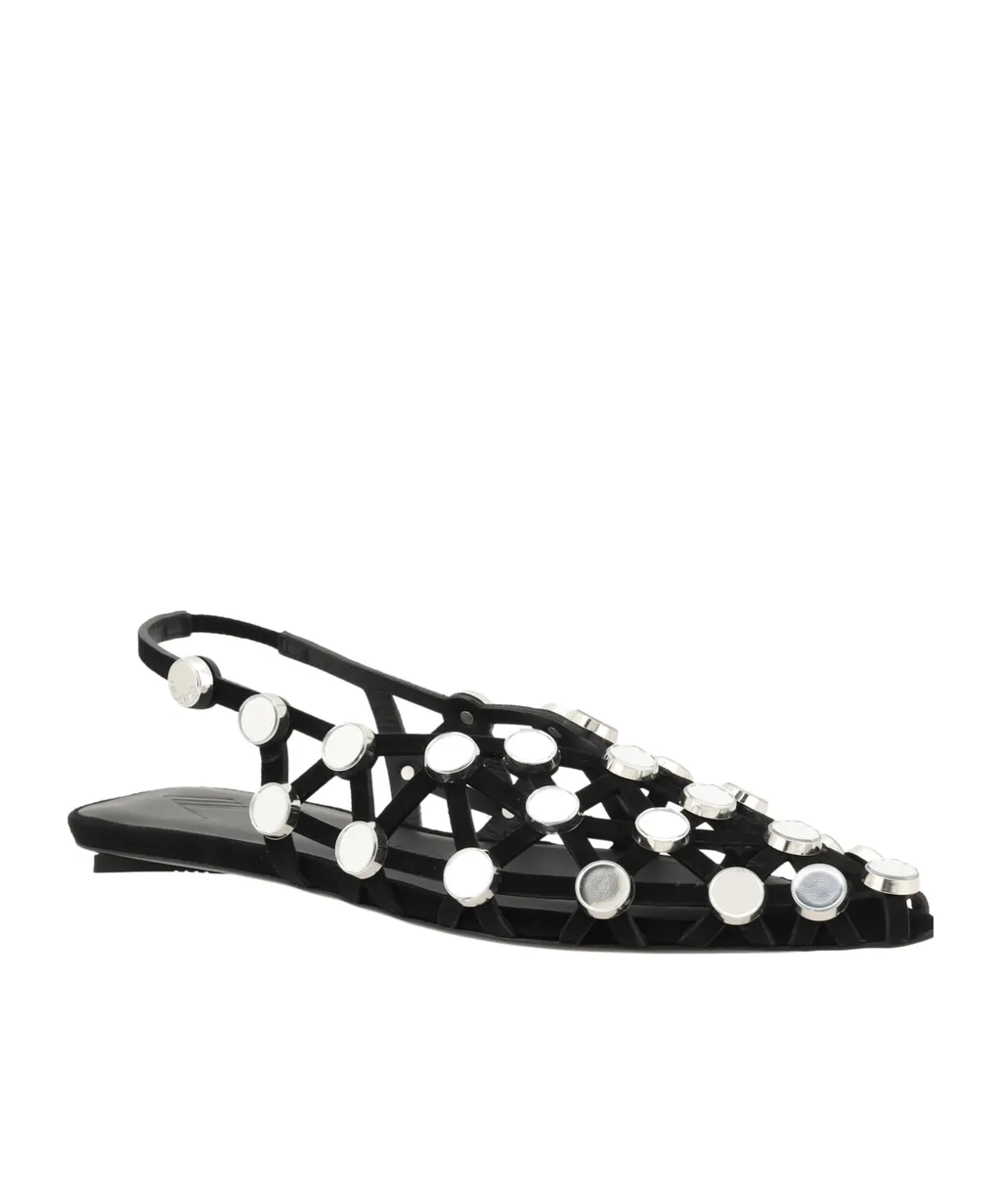 The Attico Grid Slingback Ballerina Flats