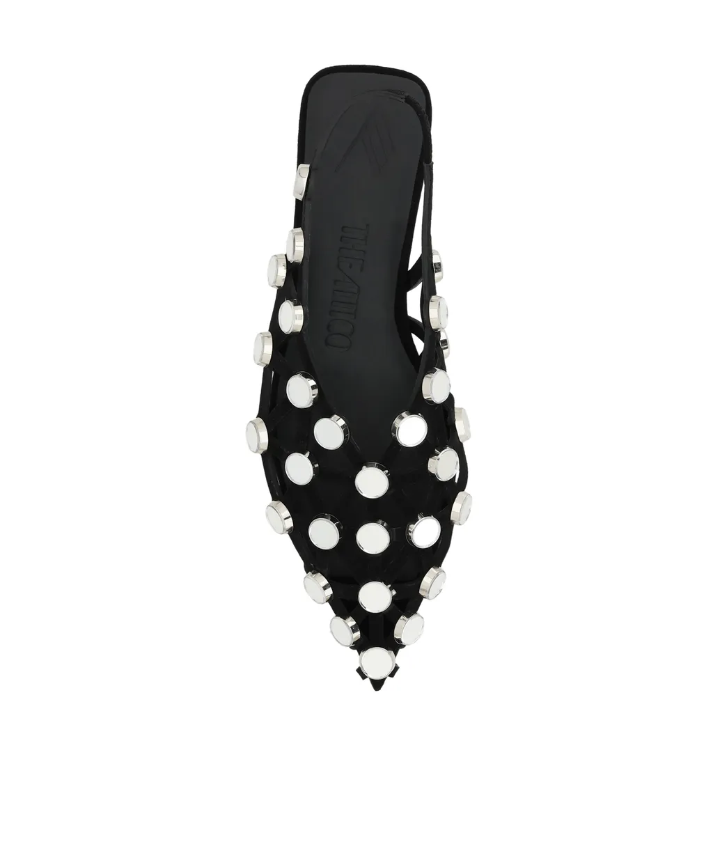 The Attico Grid Slingback Ballerina Flats