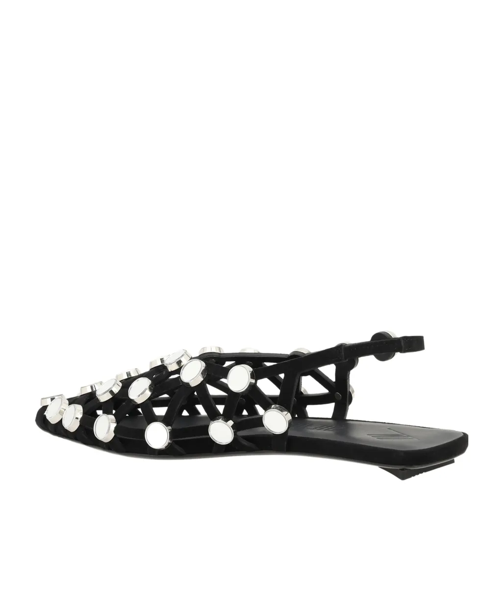 The Attico Grid Slingback Ballerina Flats
