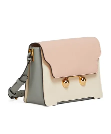 Light Pink, White E Grey Leather Trunkaroo Medium Shoulder Bag