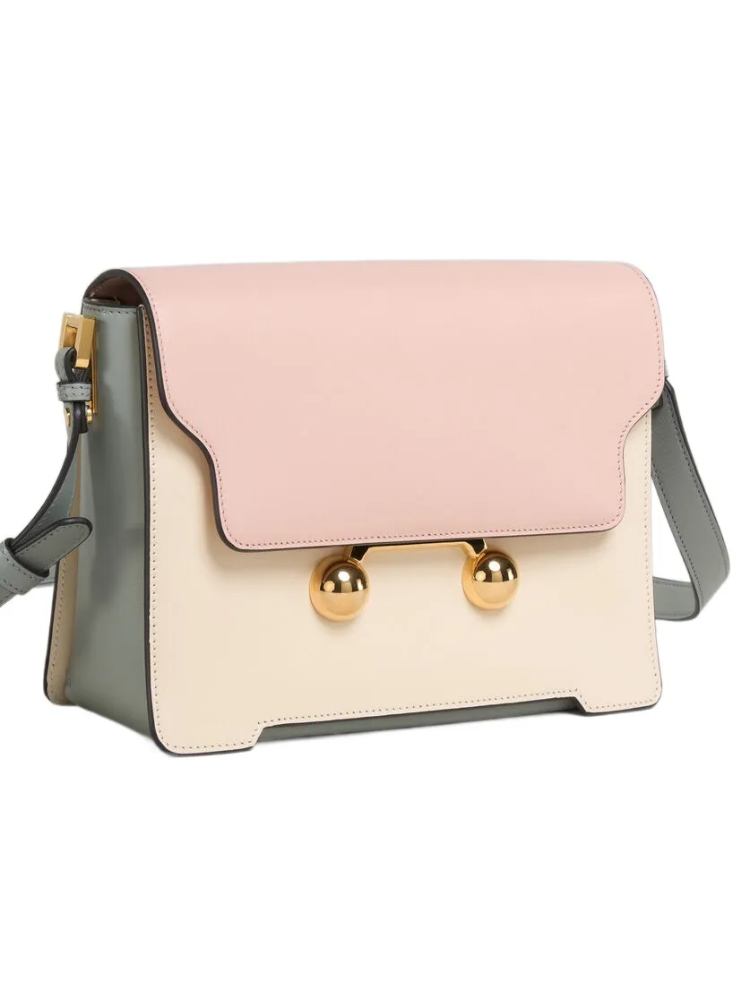 Light Pink, White E Grey Leather Trunkaroo Medium Shoulder Bag