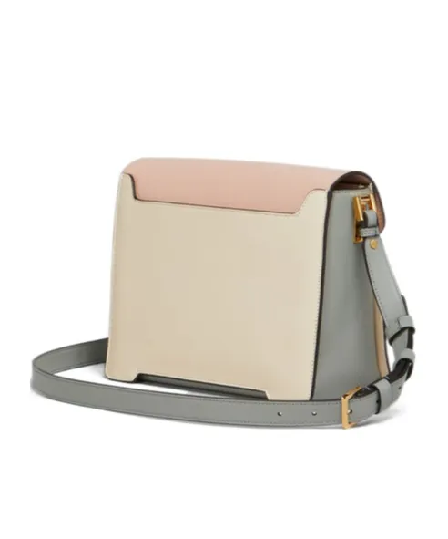 Light Pink, White E Grey Leather Trunkaroo Medium Shoulder Bag