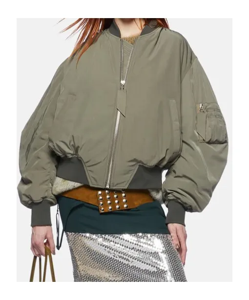 The Attico Anja Zipped Bomber Jacket
