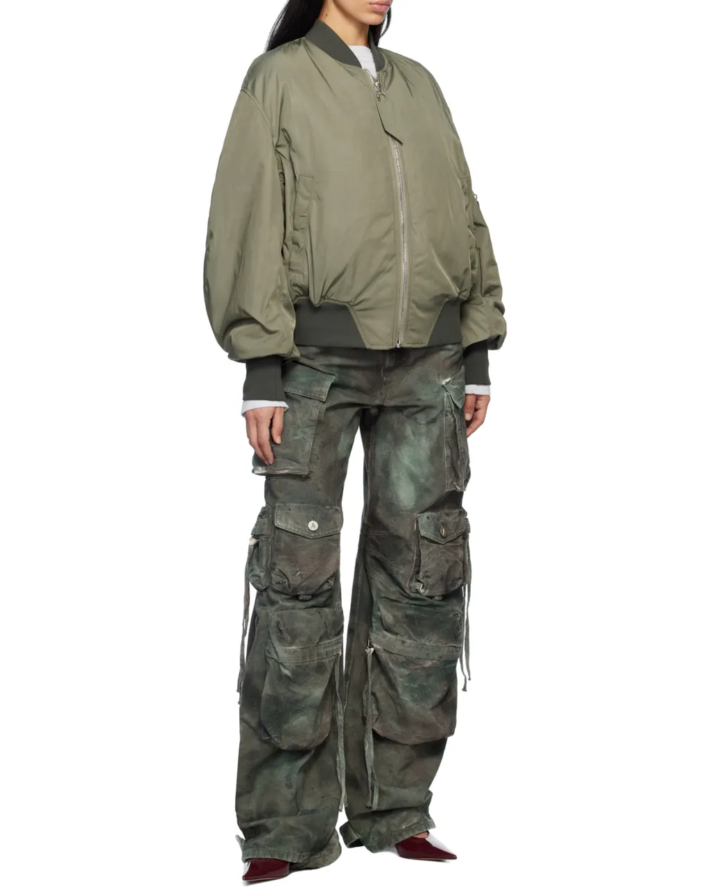 The Attico Anja Zipped Bomber Jacket