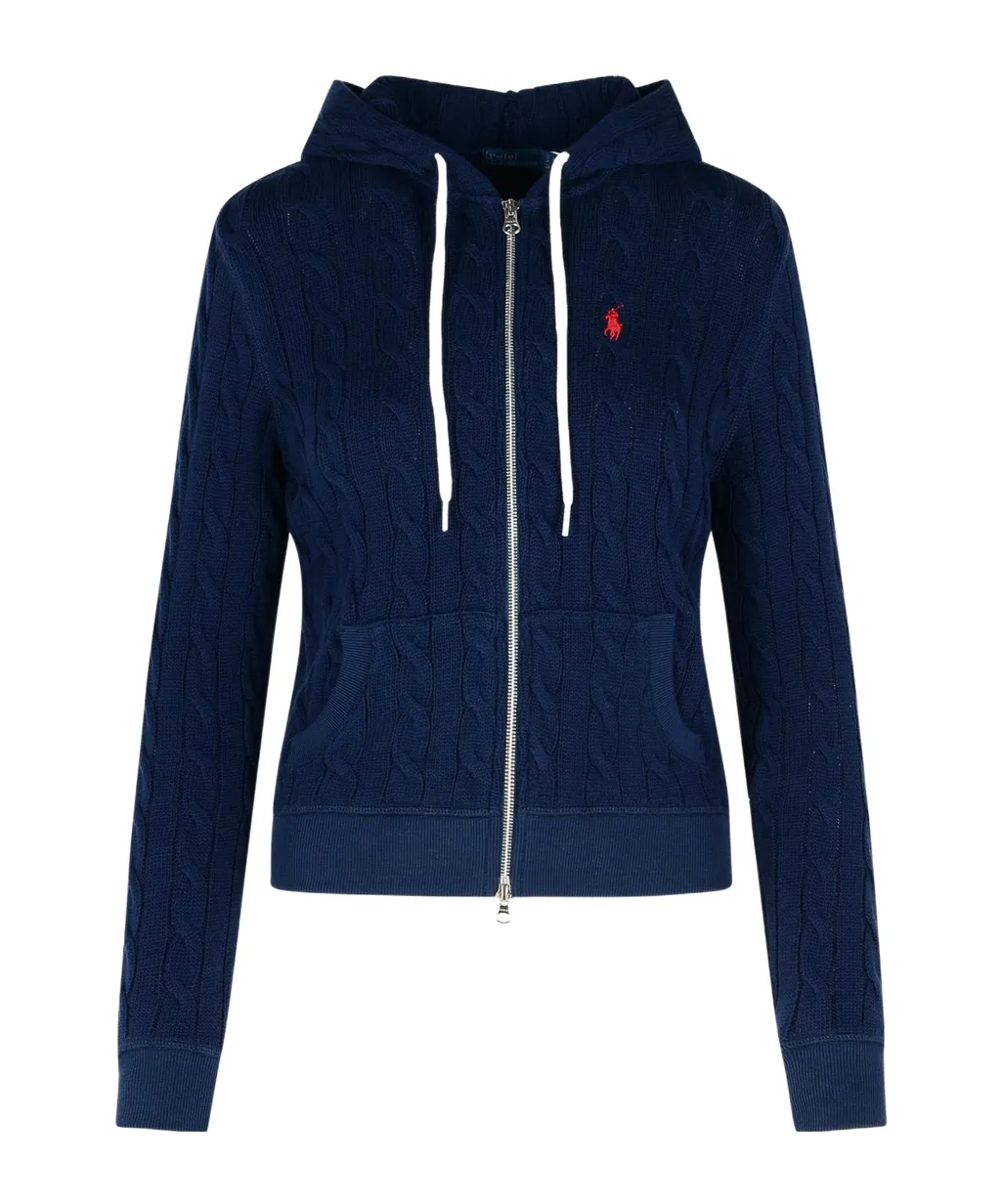 Polo Ralph Lauren Cable-Knit Full-Zip Hooded Cardigan