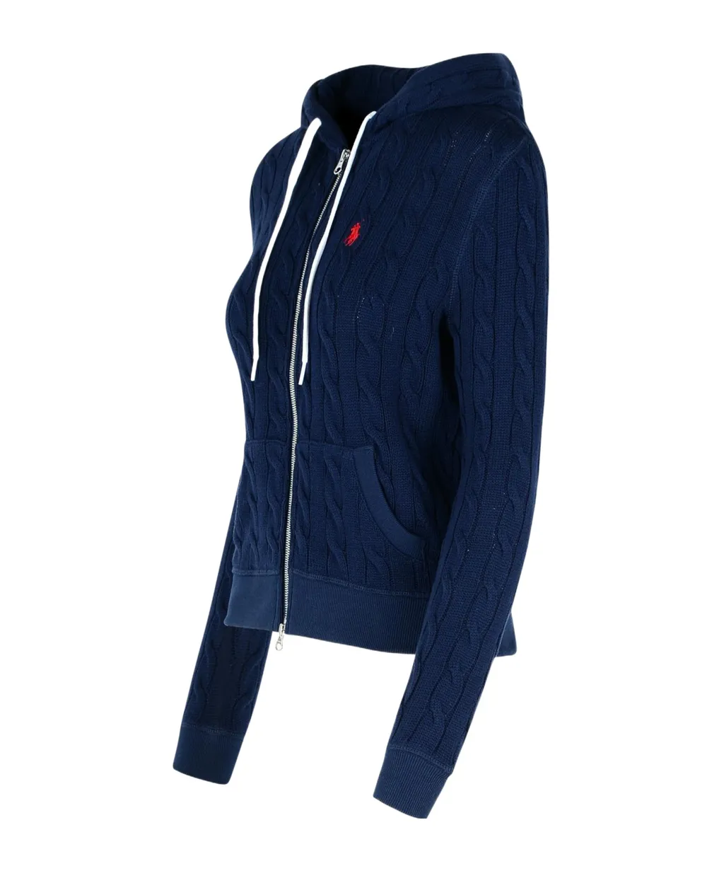 Polo Ralph Lauren Cable-Knit Full-Zip Hooded Cardigan