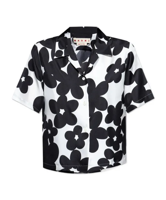 Marni Floral Printed Short-Sleeve Shirt