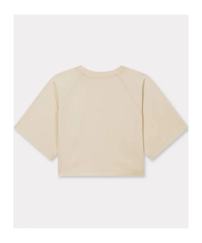 Cropped T-Shirt In Cotton Boke Flower 2.0