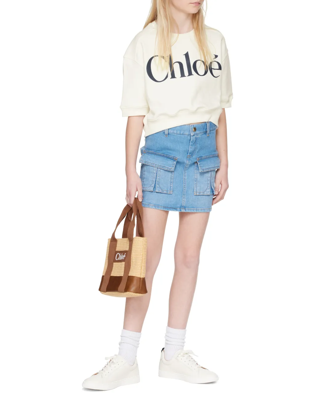 Chloé Kids Logo Printed Crewneck Sweatshirt