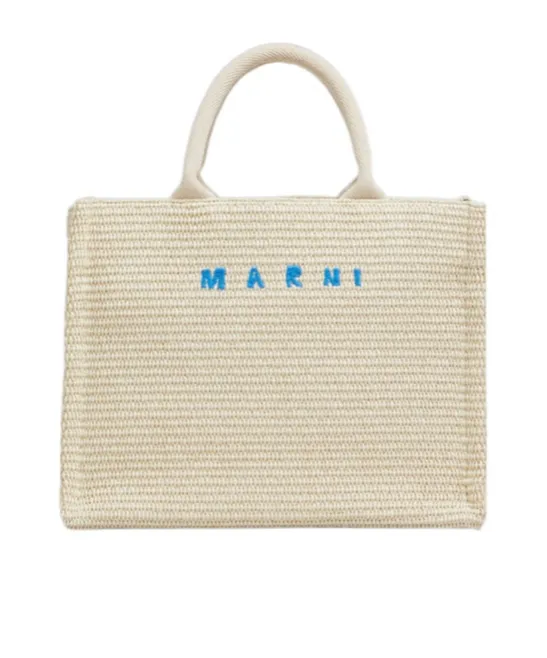 Marni Tropicalia Logo Embroidered Small Tote Bag