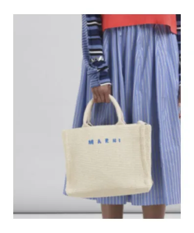 Marni Tropicalia Logo Embroidered Small Tote Bag