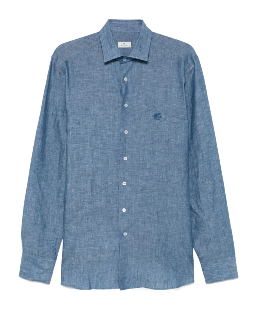 Etro Logo Embroidered Long Sleeved Shirt