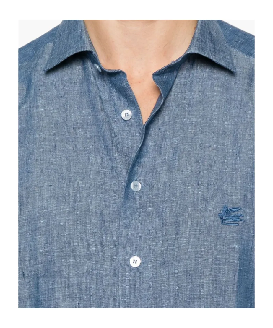 Etro Logo Embroidered Long Sleeved Shirt