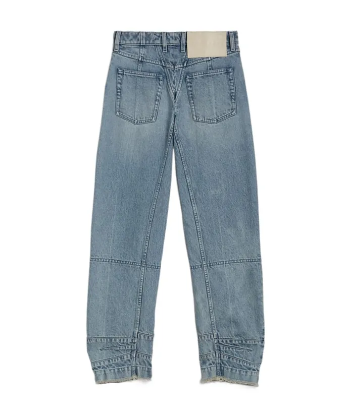 Jil Sander Tapered-Leg Frayed-Hem Jeans