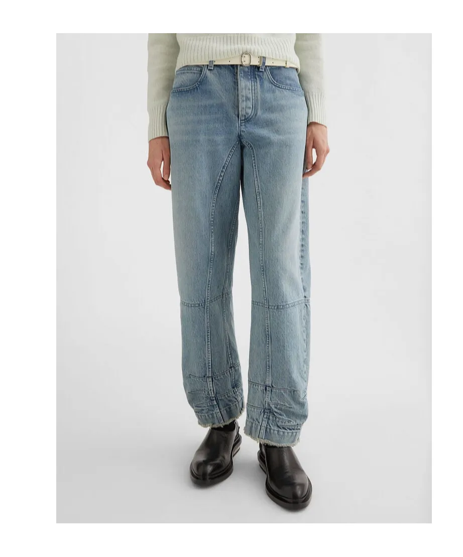 Jil Sander Tapered-Leg Frayed-Hem Jeans