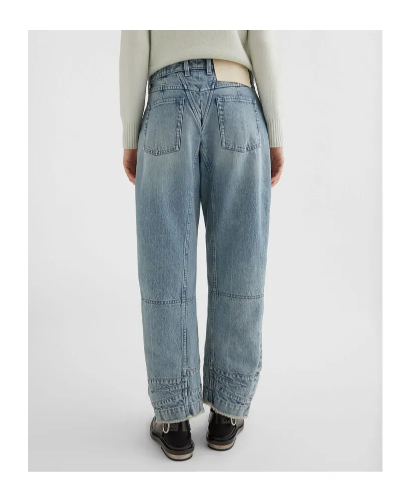 Jil Sander Tapered-Leg Frayed-Hem Jeans