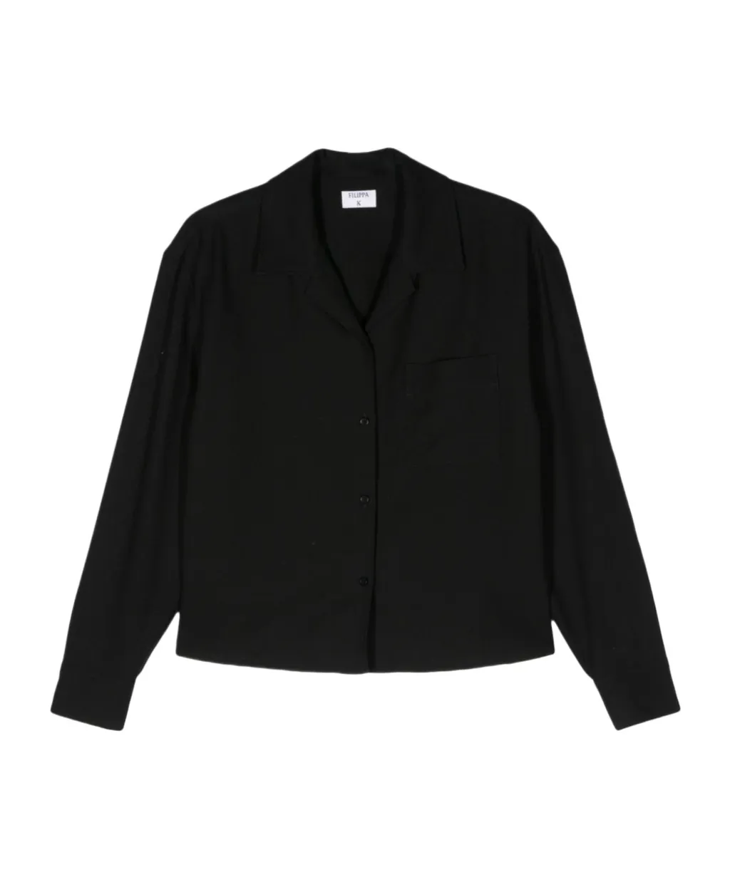 Crepe Cropped Lyocell Shirt
