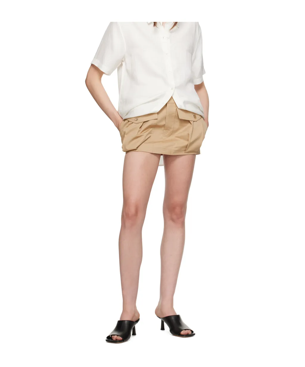 Tan Cargo Miniskirt