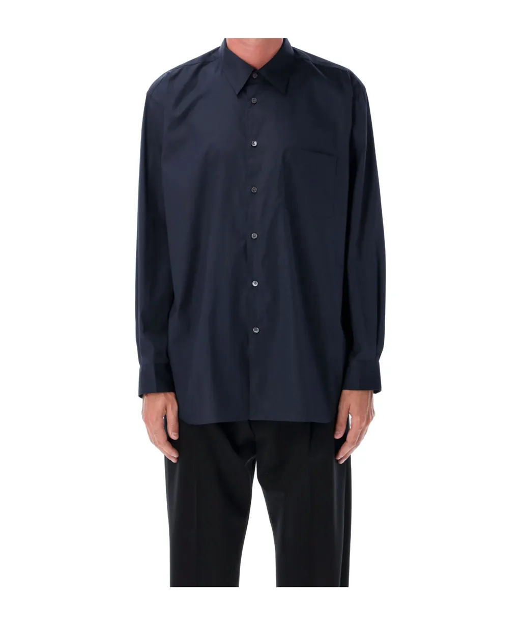 Comme Des GarÇOns Shirt Curved Hem Buttoned Shirt