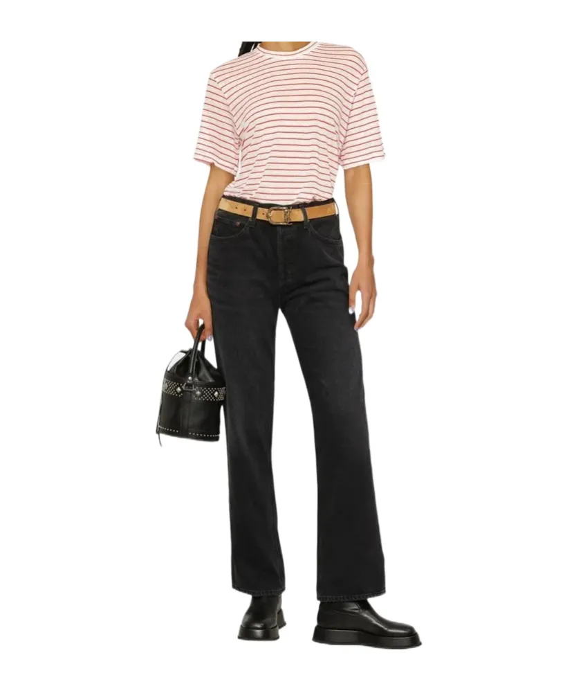 Mid-Rise Straight-Leg Denim Trousers