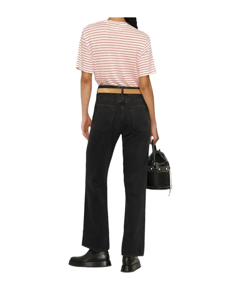 Mid-Rise Straight-Leg Denim Trousers