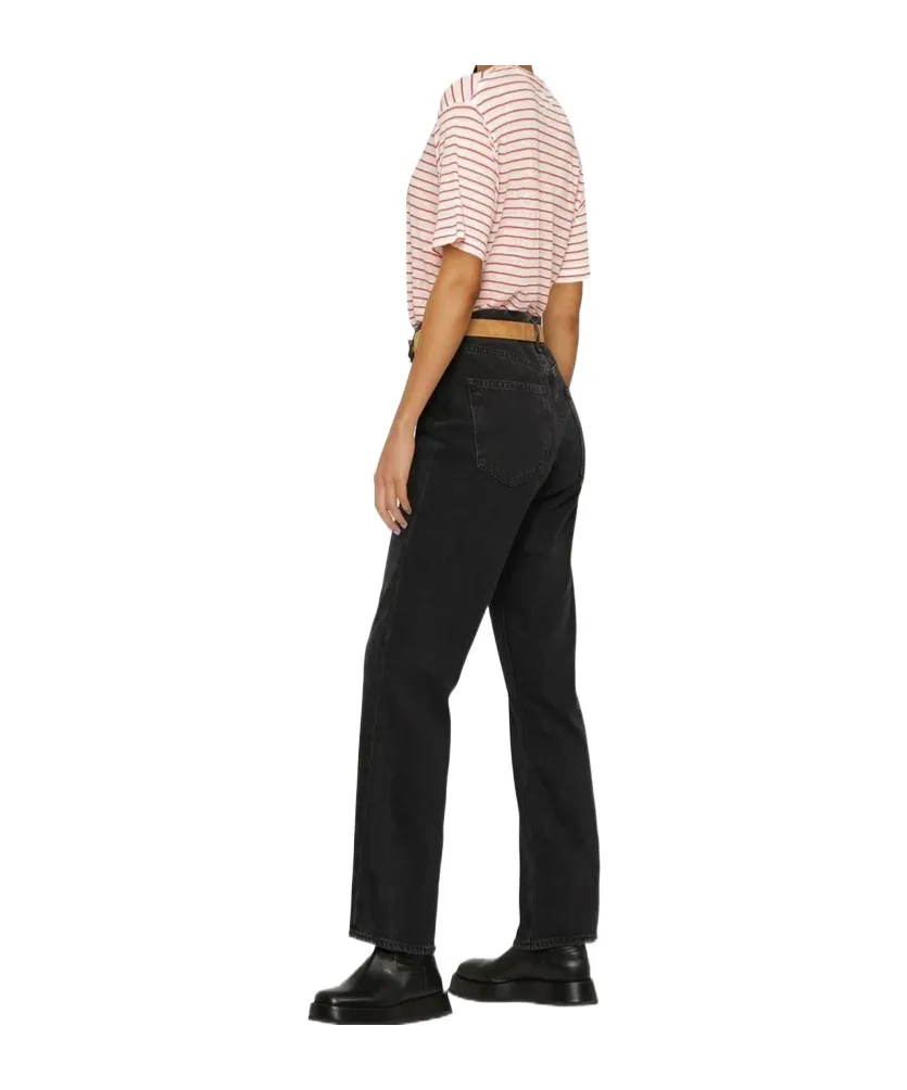 Mid-Rise Straight-Leg Denim Trousers