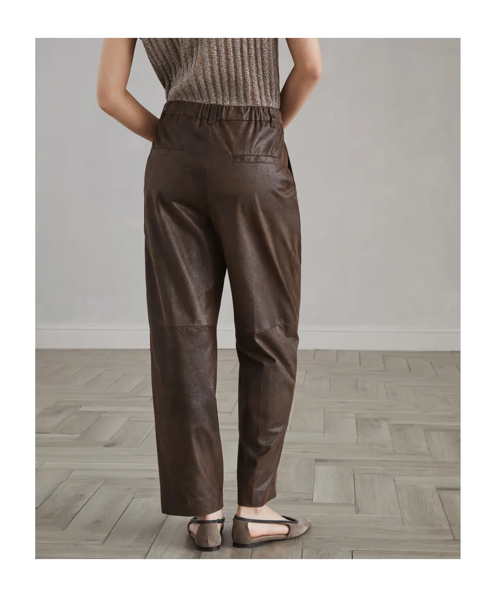 Straight-Leg Leather Trousers