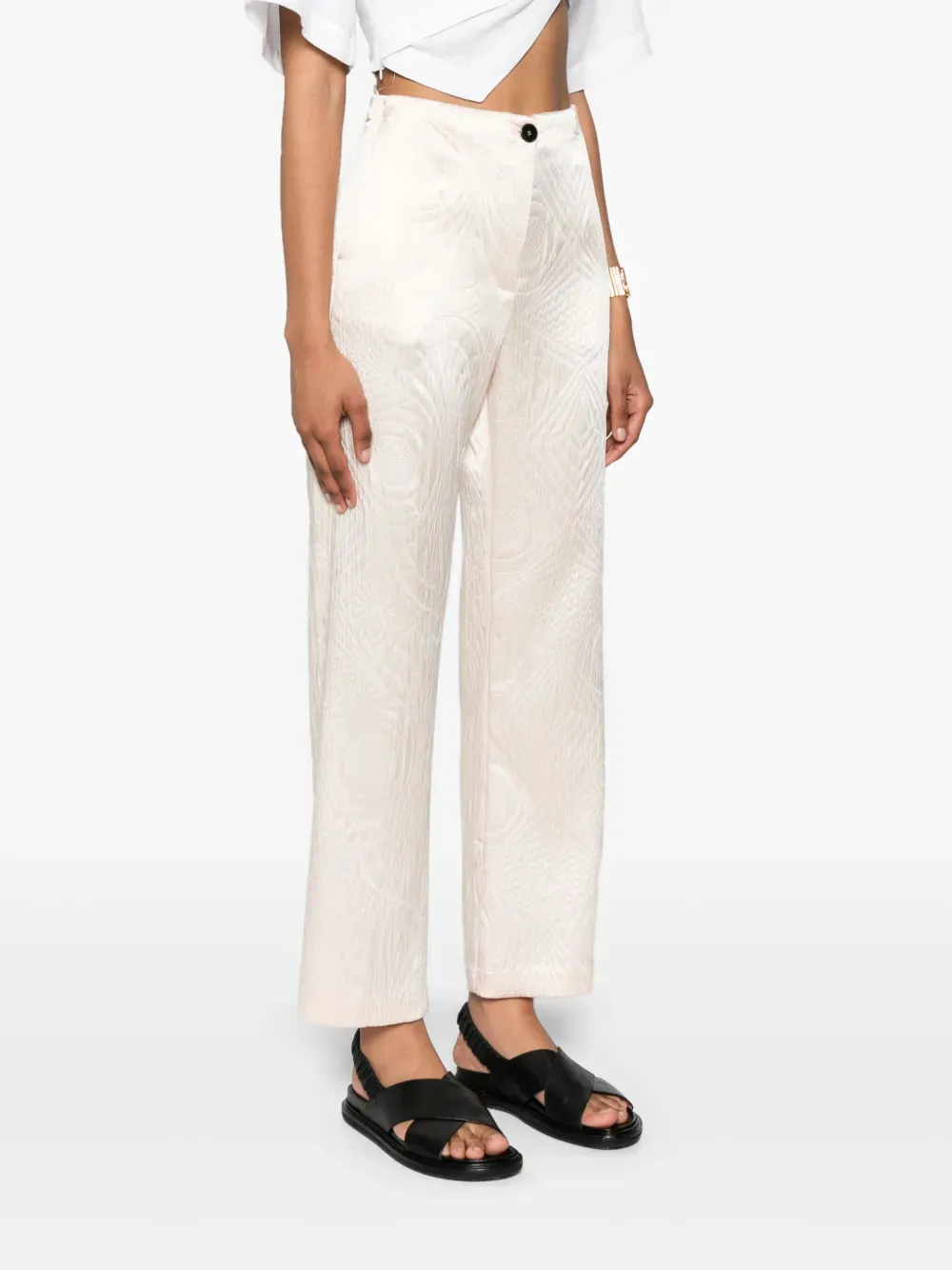 Patterned Straight Trousers