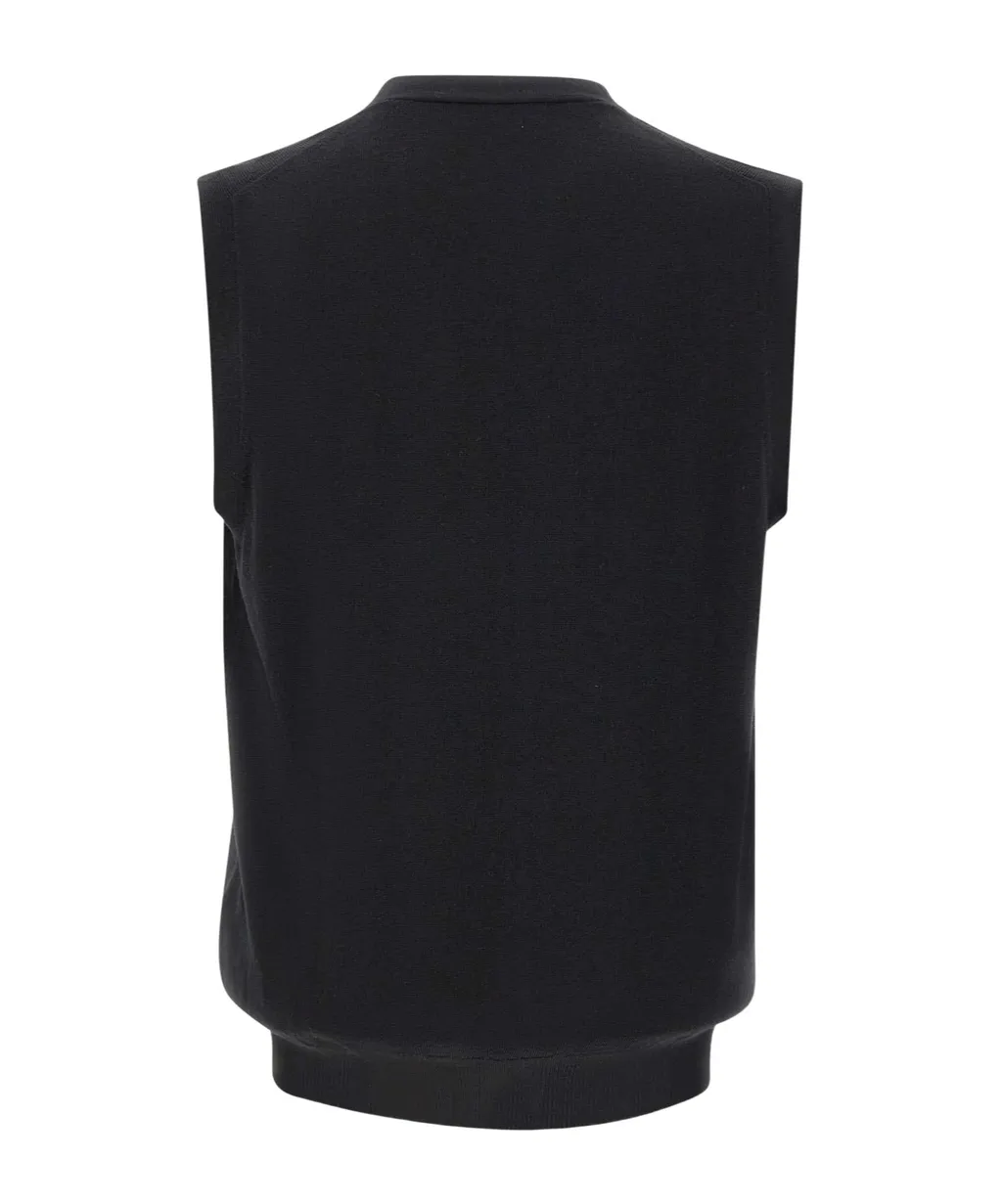 Virgin Wool Sleeveless Cardigan