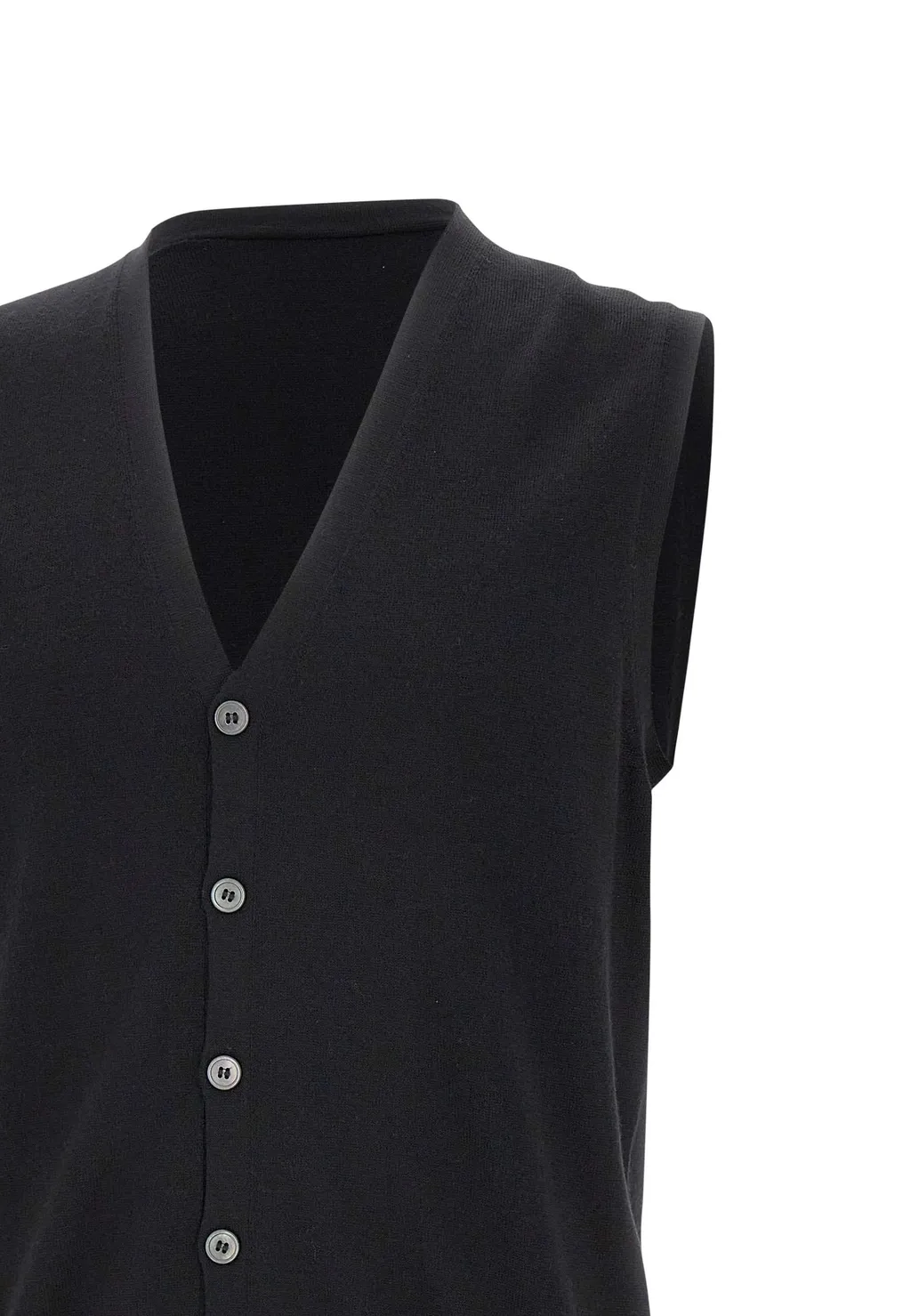 Virgin Wool Sleeveless Cardigan