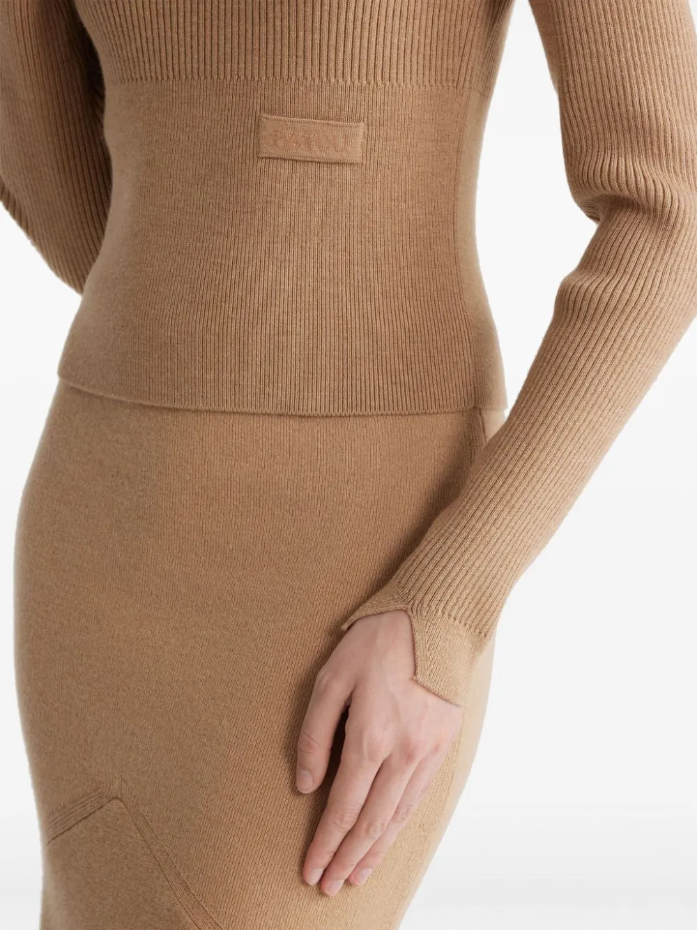 Logo-Appliqué Rib-Knit Jumper