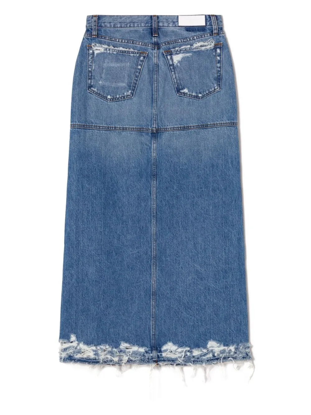 Split Mid-Rise Denim Skirt