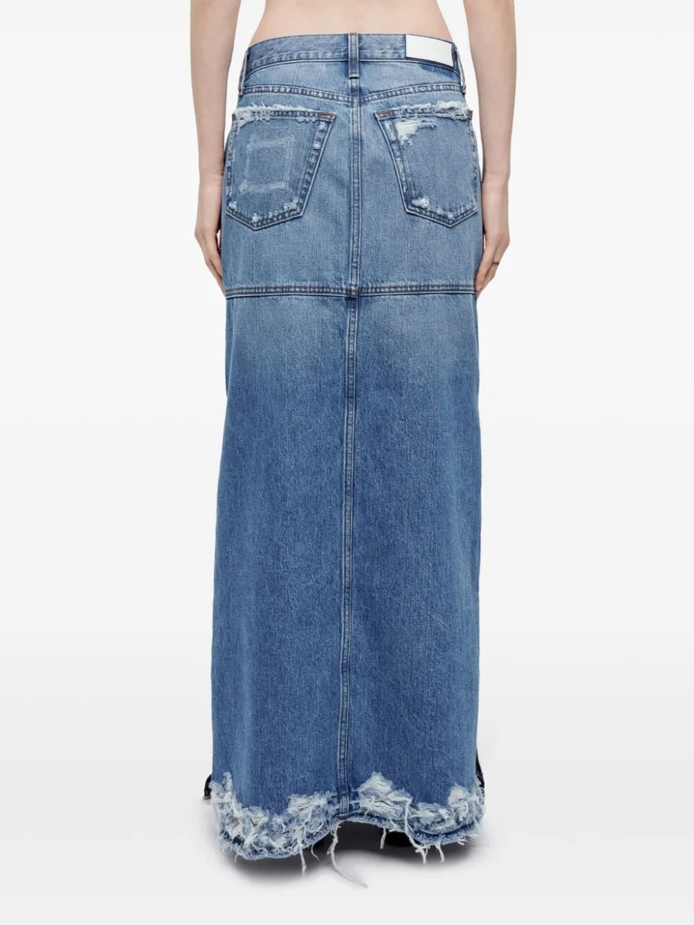 Split Mid-Rise Denim Skirt