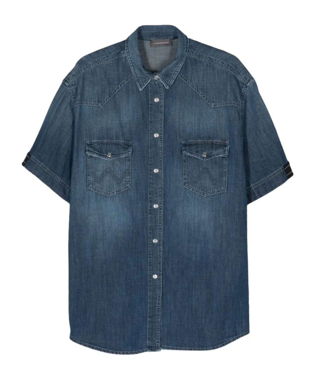 Short-Sleeve Denim Shirt